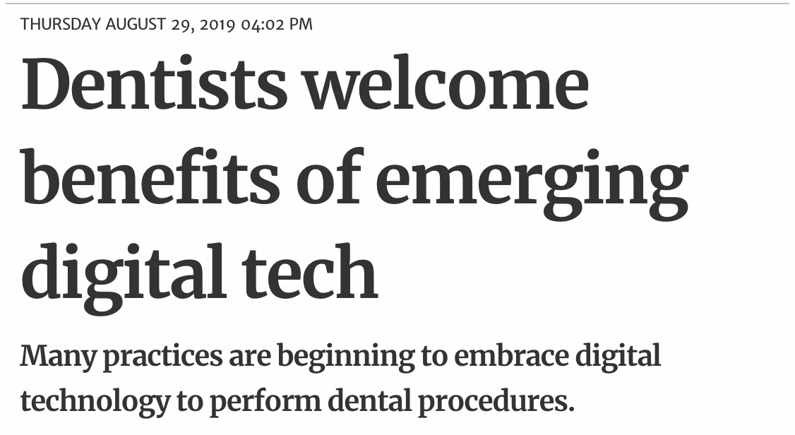Dentists welcome benefits of emerging digital tech